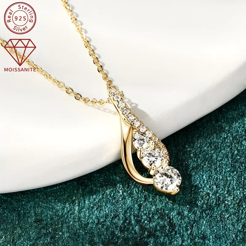 this silvery jewelry weighs approximately 0 11 ounces moissanite 5mm 1 4mm 1 3mm 1 1mm 5 s925 silvery ladies fashion holiday jewelry gift moissanite pendant necklace anniversary gift chain length 18 2 inches Product details 4