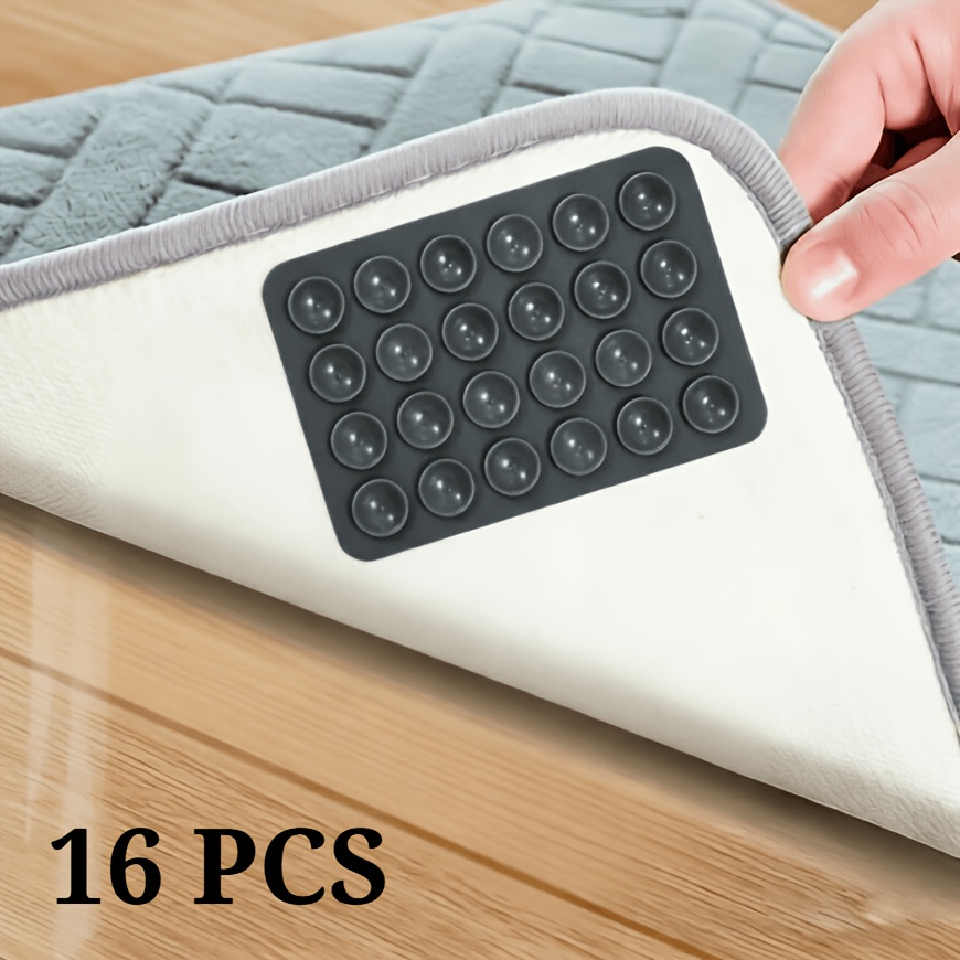 TEMU 16pcs Reusable Rug Grippers, Rug Holders, Anti-slip Carpet Pads To Prevent Sliding, Curling, And Shifting, Durable Floor Grippers, For Kitchen,