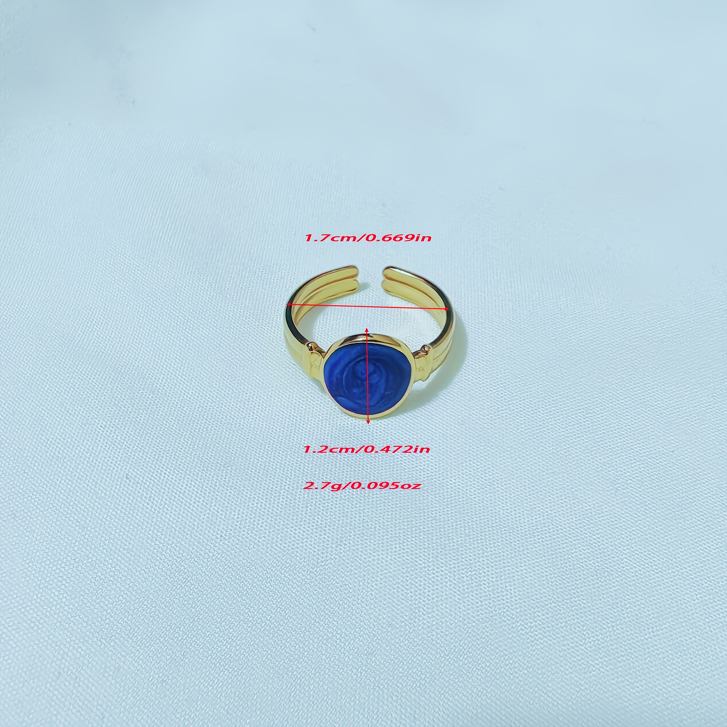 Personalized Oval Glazed Ring in Pearlescent Red