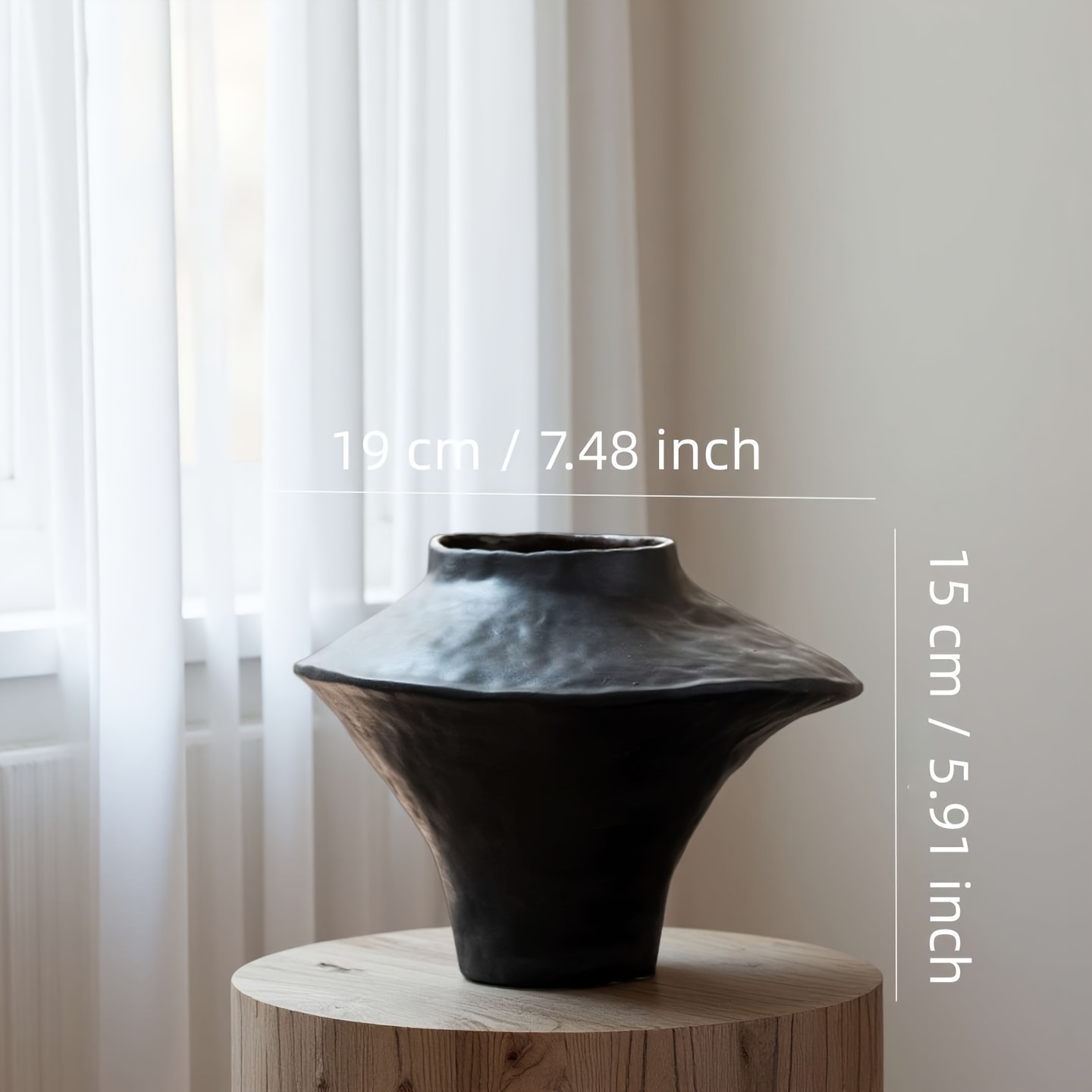 Image of New Chinese Vintage Black Ceramic Vase, Suitable For Living Room, Entryway, And Tv Cabinet Decoration - Handcrafted Rustic Home Decor, The For A Gift