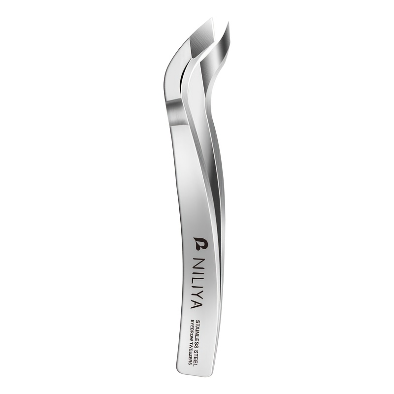 Image of Niliya's Professional Brand Stainless Steel Cuticle Tweezers Feature A Slanted Blade For Precise Trimming, For High-quality Nail Cuticle Care, And A
