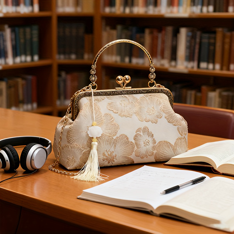 TEMU Evening Bags For Women Elegant And Classy, Retro Crossbody Bags, Ethnic Style Evening Bags, Fashion Shoulder Bag With Metal Chain, Handbags For