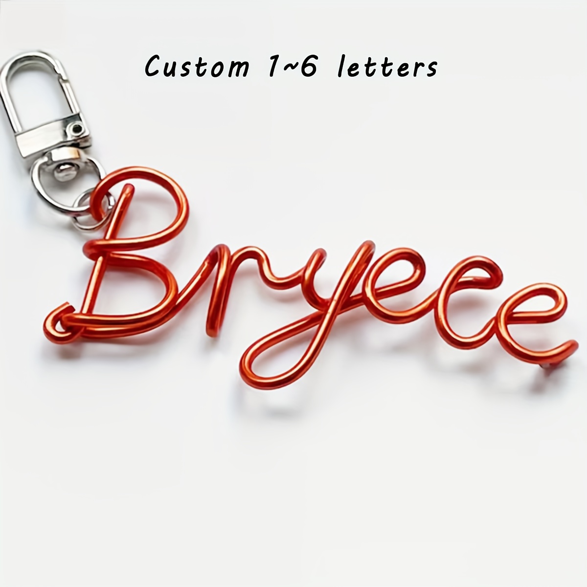 TEMU 1pc Metal Wire-wrapped Custom Letter Keychain, Personalized Name/letter Key Pendant/bag Charm, Creative Gift/graduation Season Gift/mother's Day