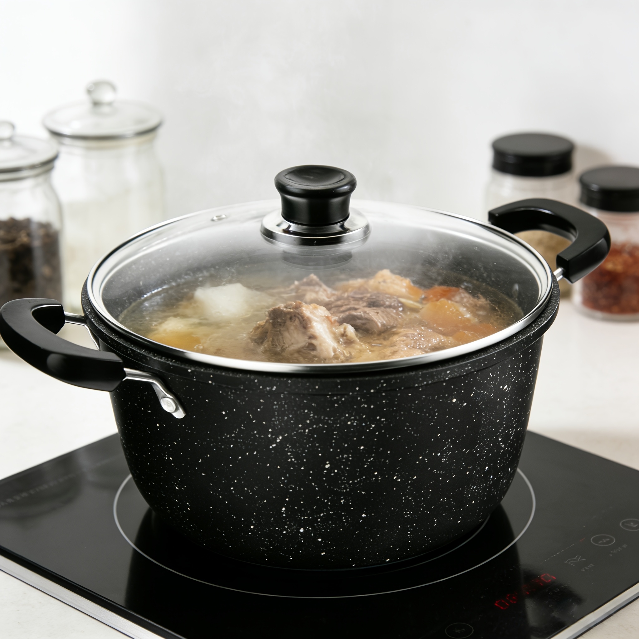 TEMU 1 30cm Maifan Stone Soup Pot, Easy To Clean, Suitable For Making Soups And , Compatible With Gas Stoves And Induction Cookers, Suitable For Home