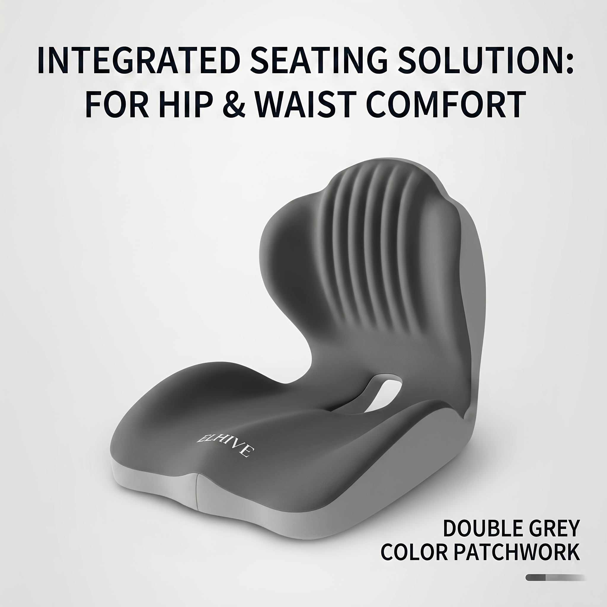 TEMU Cuscino Ergonomico in Memory Foam per Seduta e Schienale Combinato, Cuscino Integrato per Sedia Postura a con Design Cavo Traspirante per Sedia