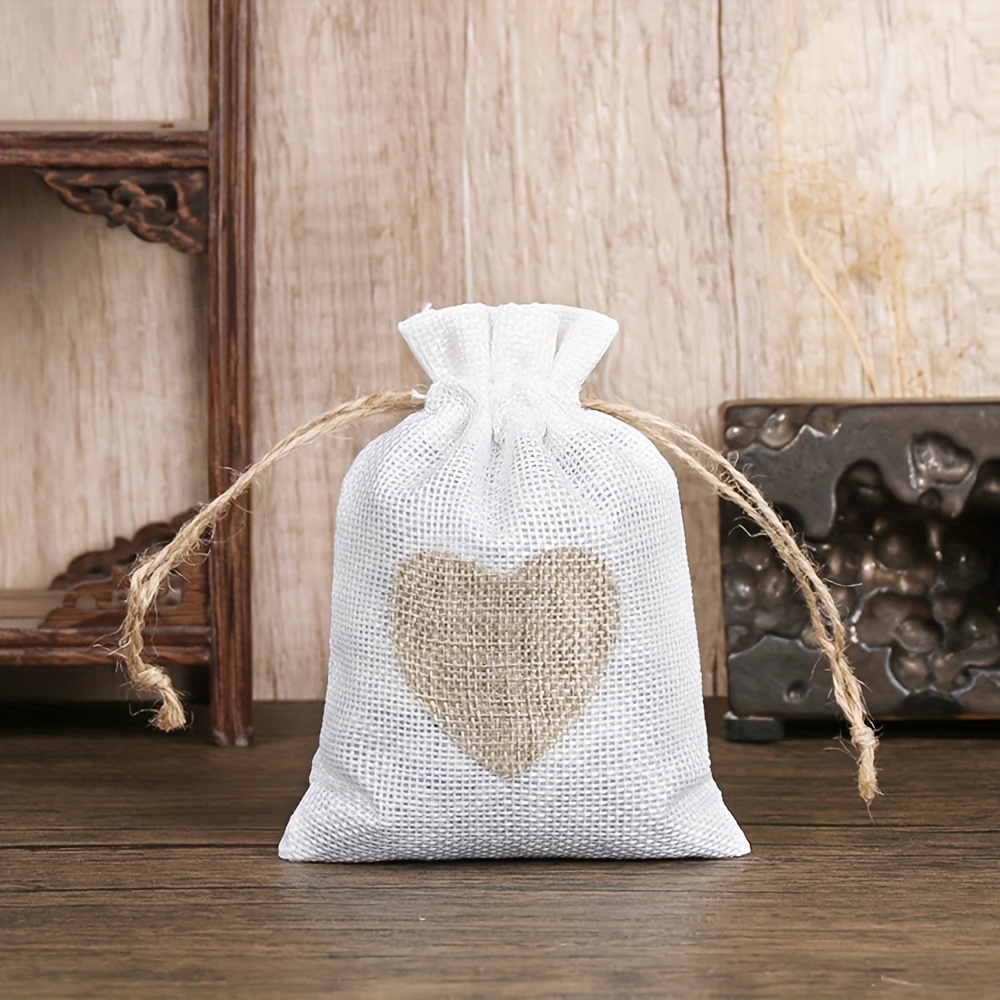 E-shop Geschenk für Sie/Ihn 10 Stück Kordelzug Leinenbeutel Hochzeit Valentinstag Hochzeitstag Geschenk Verpackungsbeutel Party Schmuck Geschenktüte