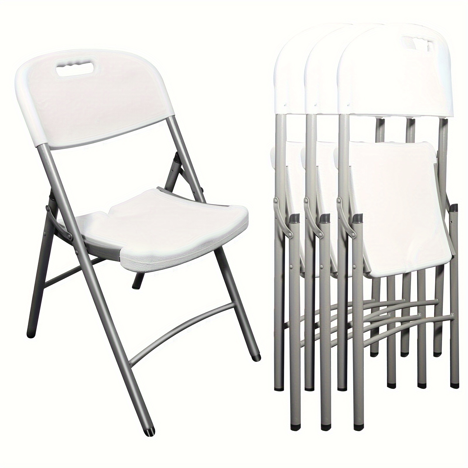 

Vwd Folding Chair, 4 Pack Plastic Folding Chair, Event Chair, Indoor Outdoor Portable Stackable Commercial Chairs With Steel Frame For Events Office Wedding Party Picnic Kitchen Dining (white)