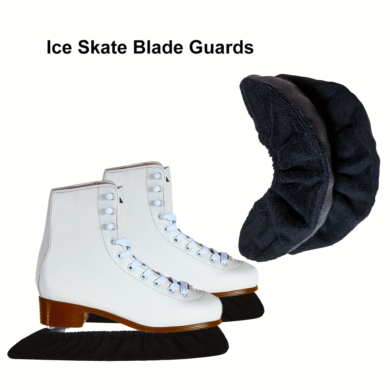 

A Pair Of Soft, Absorbent Protective Covers For Figure Skating Blades.