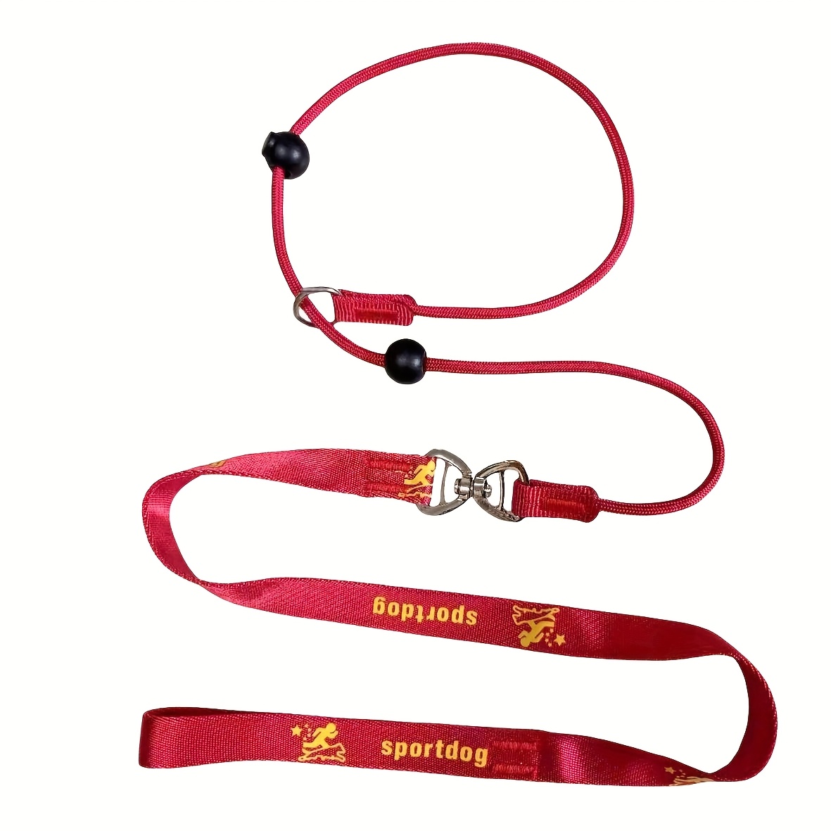 Image of Training Dog Choking Rope Leash 2in 1 Lead Collar 150cm P-shaped Chain Slip Lead Control Leash For Small Large Competition Dogs