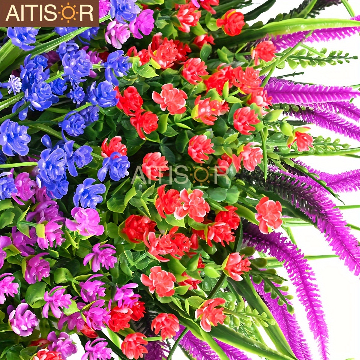 Knstliche Blumen Wie Echt UV-bestndig  Violette Gartendeko Mit  Bodenanker Fr Balkon & Auenbereich
