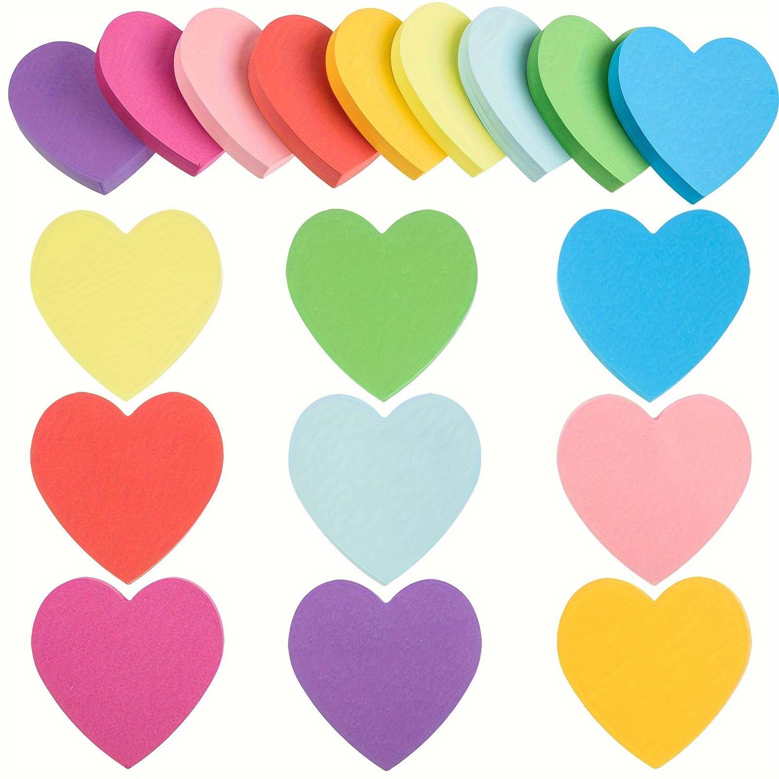 

9packs Heart Sticky Notes 3x3 Inches Multicolor Heart Sticky Notes Cute Self-adhesive Sticky Notes For Home Office Valentine's Day Sticky Notes