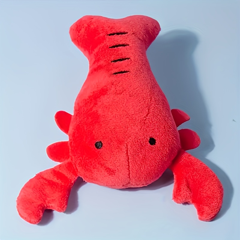 

Squeaky Lobster Plush Dog Toy, Cartoon Pattern, Small Breed Recommended, With Realistic Squeak, For Interactive Play And Chewing