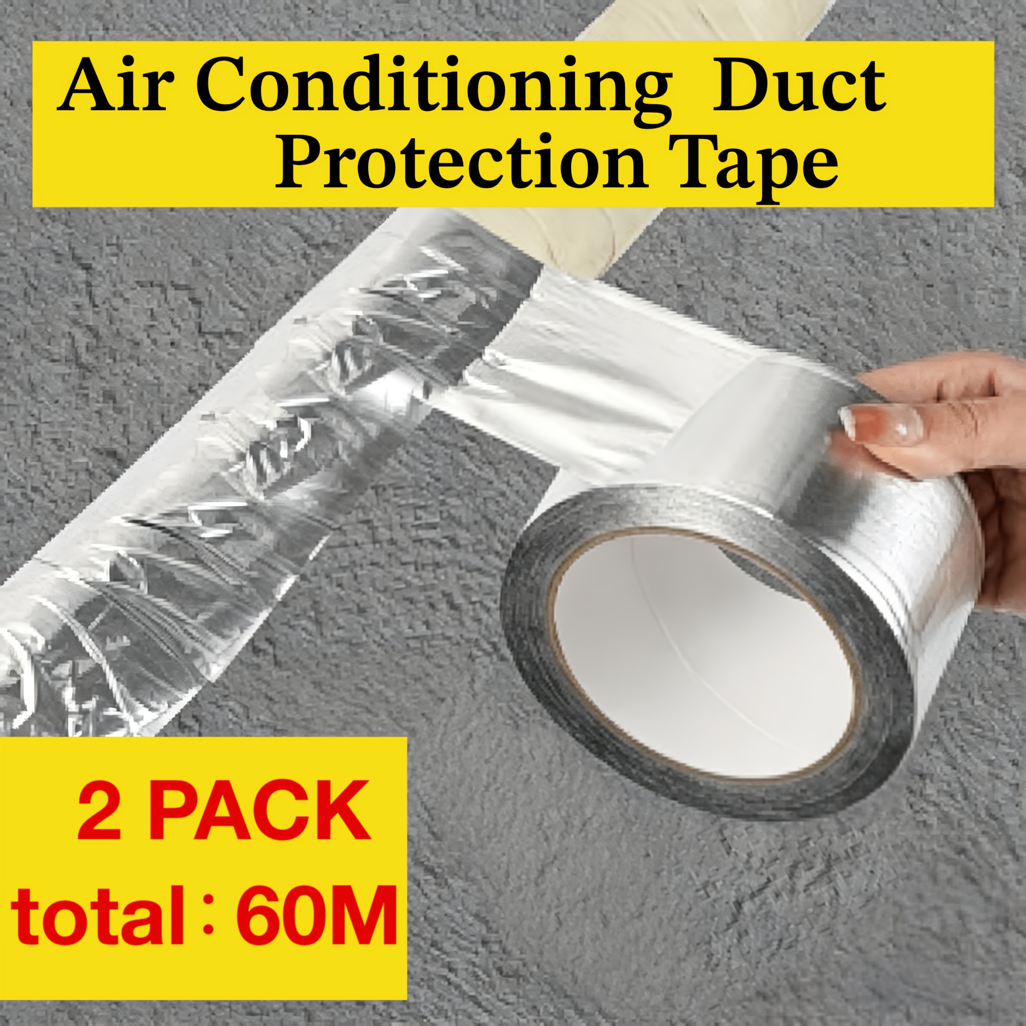 TEMU 2 Rolls, A Total Of 60 Meters Long, Air-conditioning Pipe, Sunscreen, Anti-aging Tape, High-temperature Resistant, Heat-insulating Tin Foil