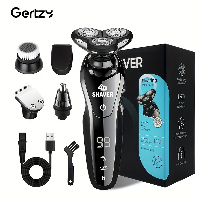 

Gertzy Electric 5-in-1 Shaver For Men, Men's Electric Shaver, Rechargeable Rotating Shaver, Father's Day Gift For Father Man Husband And Male Friends