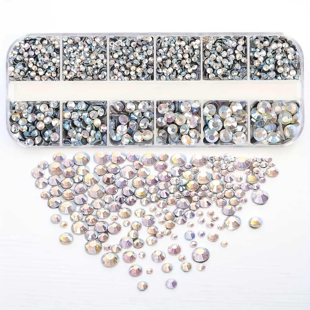 3400pcs 6 Different Sizes Clear Hotfix Flatback Rhinestones, Dorhui Hot Fix Crystals Stones Iron On Rhinestones For Clothes Shoes Crafts Hot Fix Round Glass Gems Stones (2mm-6.5mm)