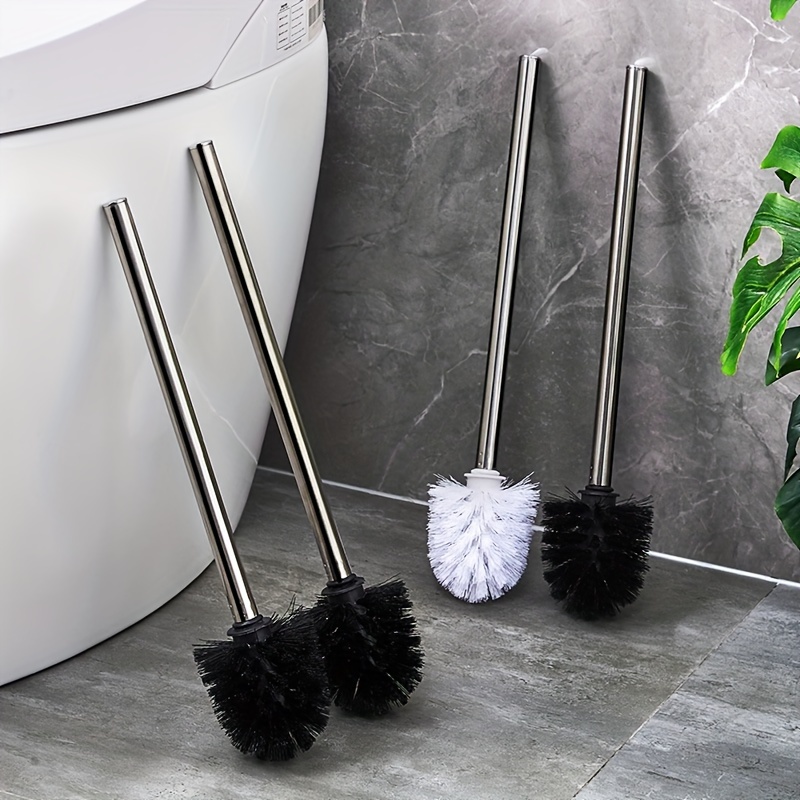 

Stylish Stainless Steel Toilet Brush With Black Handle - Cleaning Scrubber, Essential Household Cleaning Supplies