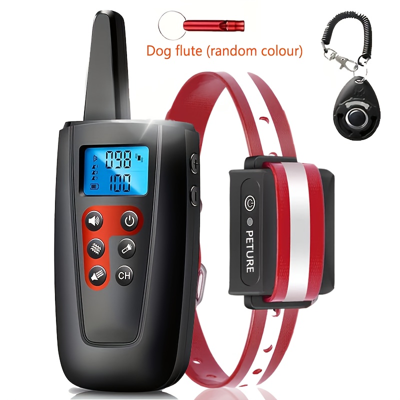 Dog training collar with Remote 1005.84meter Range, with out electric shock function   Whistle and dog Training Clicker, Anti-barking device, 3   dog training, USB charging, suitable for  -54.43KG Small Medium Large Dogs, Training Dog Collar, Dog Training Collar with Remote for Small Dogs, Dog Collar with Hand Control, Electric Bark Collar for Dogs, Shock Dog Collar with Remote, Pet Behavior Control, Ergonomic Remote,  ,   Materials, USB