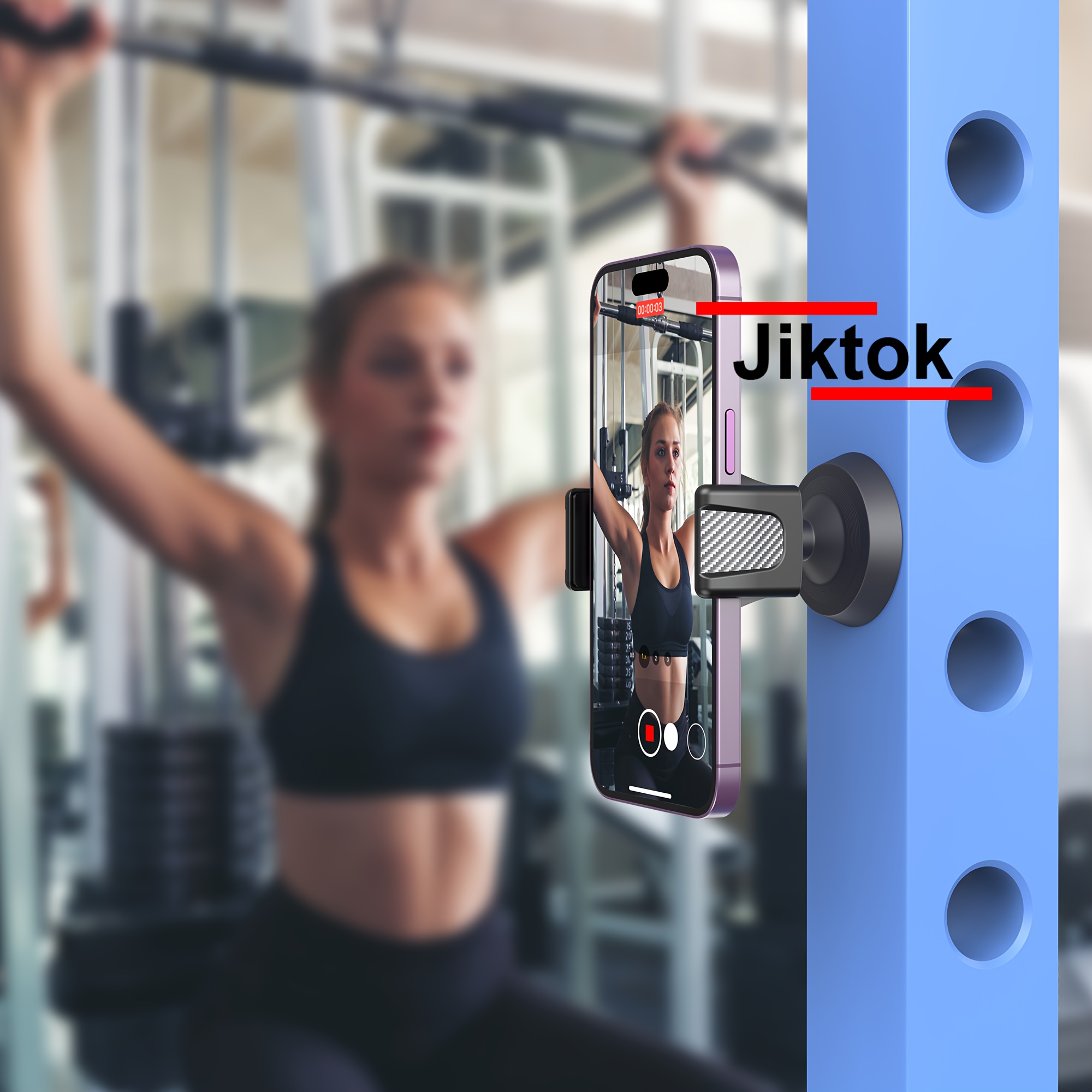 Gym Magnetic Phone Holder Mount, 360 Rotation Phone Mangetic Mount for Gym,  Heavy Duty Magnet Phone Holder to Iron Surface, Compatible