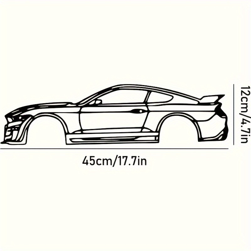 TEMU Racing Car Silhouette Metal Wall Art - Perfect Gift For Car Enthusiasts, Indoor/outdoor Decor For Home & Bedroom
