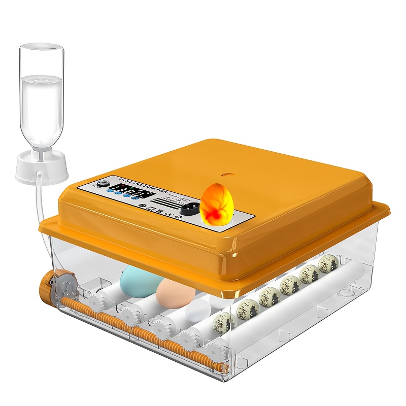 

1pc Smart Incubator, Orange Sugar , 16 Eggs At , Auto Watering, Temp & Humidity, Led Display, Alarm For Temperature, High Breeding With Clear Viewing Panels, Incubators For Hatching Eggs