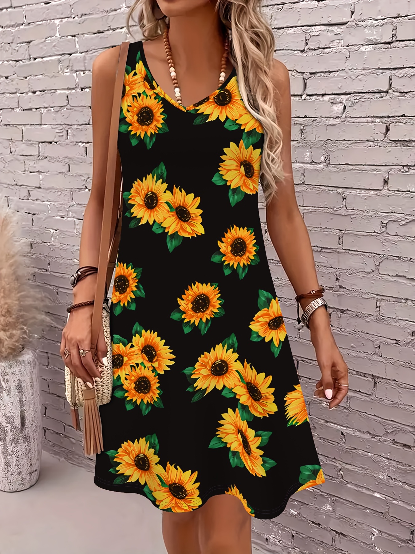 sunflower dress midi sold on Temu Canada