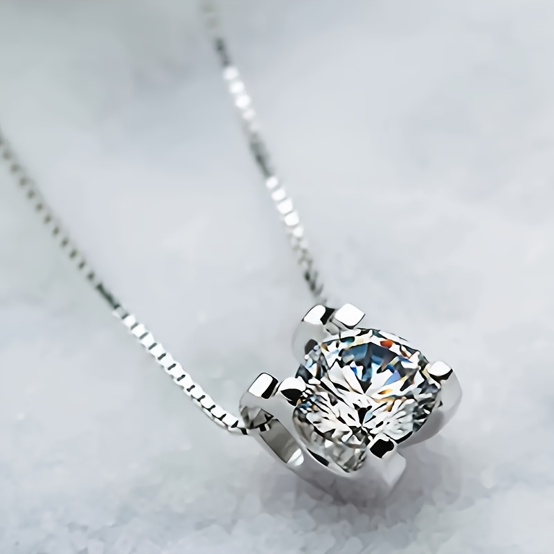 

1 Of + 1 Pendant Necklace 925 Moissanite 4 Small Diamond 's A Jewelry For Girlfriend 's Day Christmas Halloween Day