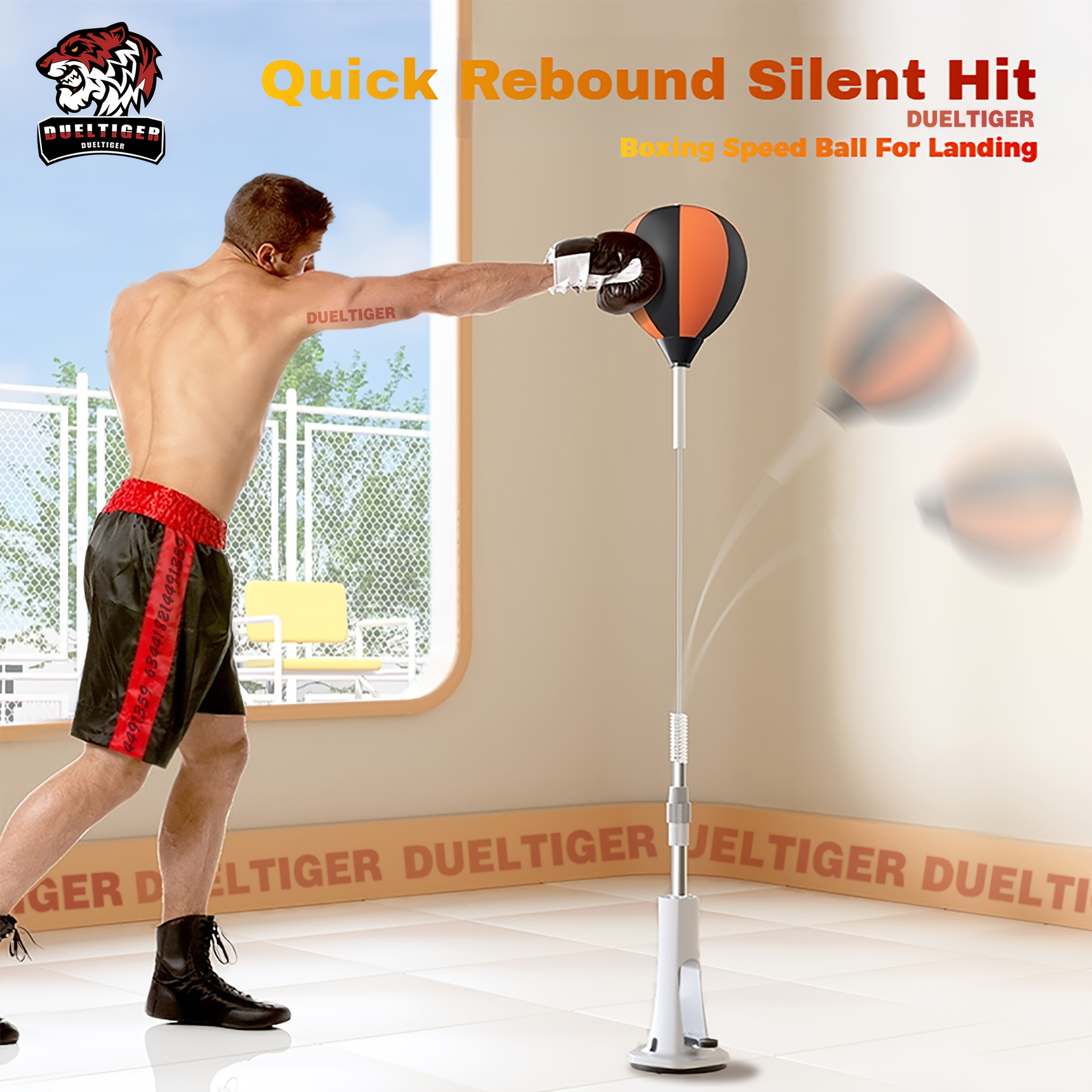 1pc adjustable indoor ball 54 63 suction cup speed ball for boxing training red black hand eye coordination fitness equipment rebound silent durable for home gym indoor workouts stable suction base details 4