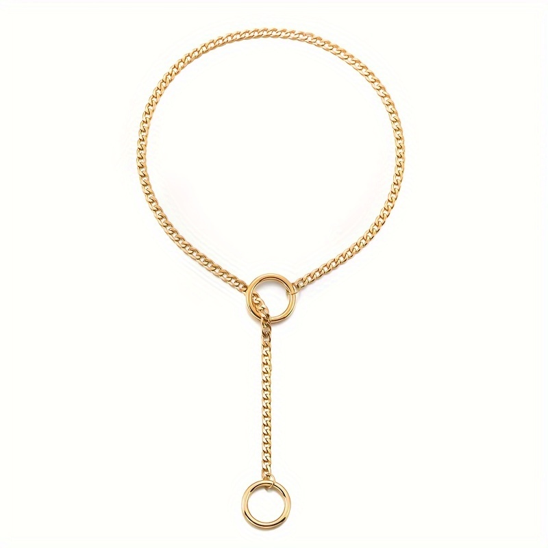 TEMU 2d Flat - 1pc Women's Love Heart Y-shaped Sliding Necklace Gothic Punk Lock Key Pendant Stainless Steel Keylock 4.5mm Flat Chain 25/29/33inch