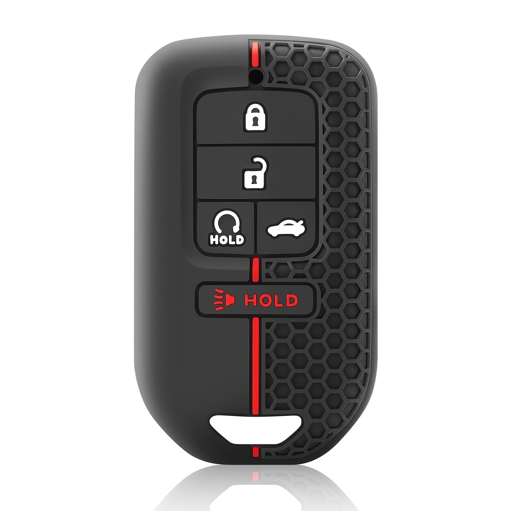 TEMU Silicone Car Key Case Cover For Accord Civic Passport Pilot Smart 5-button Remote Keyless, Gifts For