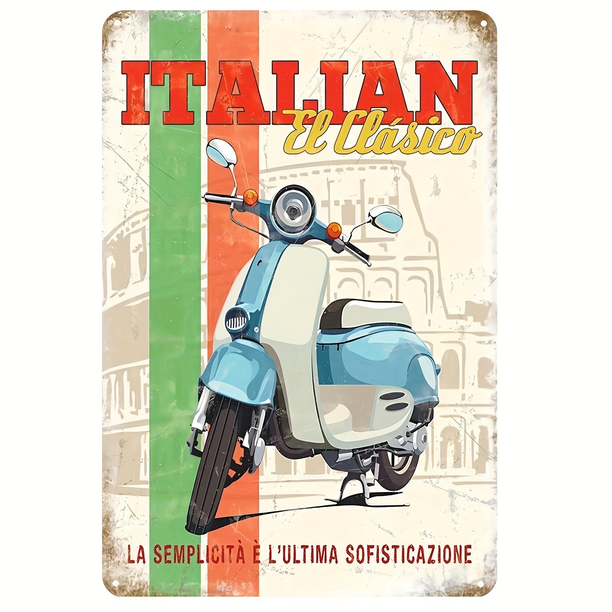 

unique Gift" Vintage Italian El Clasico Motorcycle Metal Tin Sign (8"x12") - Perfect For Man Cave, Garage, Bar, Or Farmhouse Decor