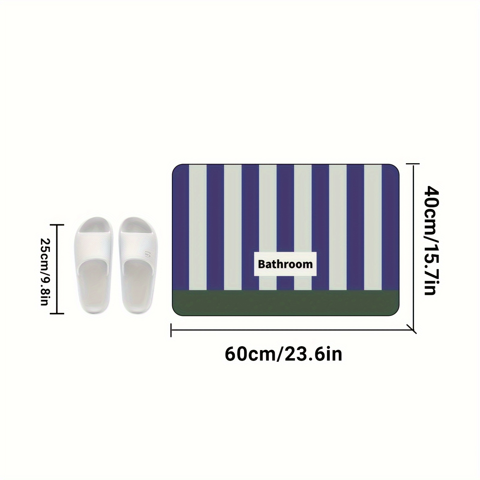 TEMU 1pc Super Absorbent Floor Mat, Non-slip Rubber Bottom Bathroom Floor Mat, -drying Bathroom Mat, Carpet Shower Bathtub Outdoor Door Mat, Blue And