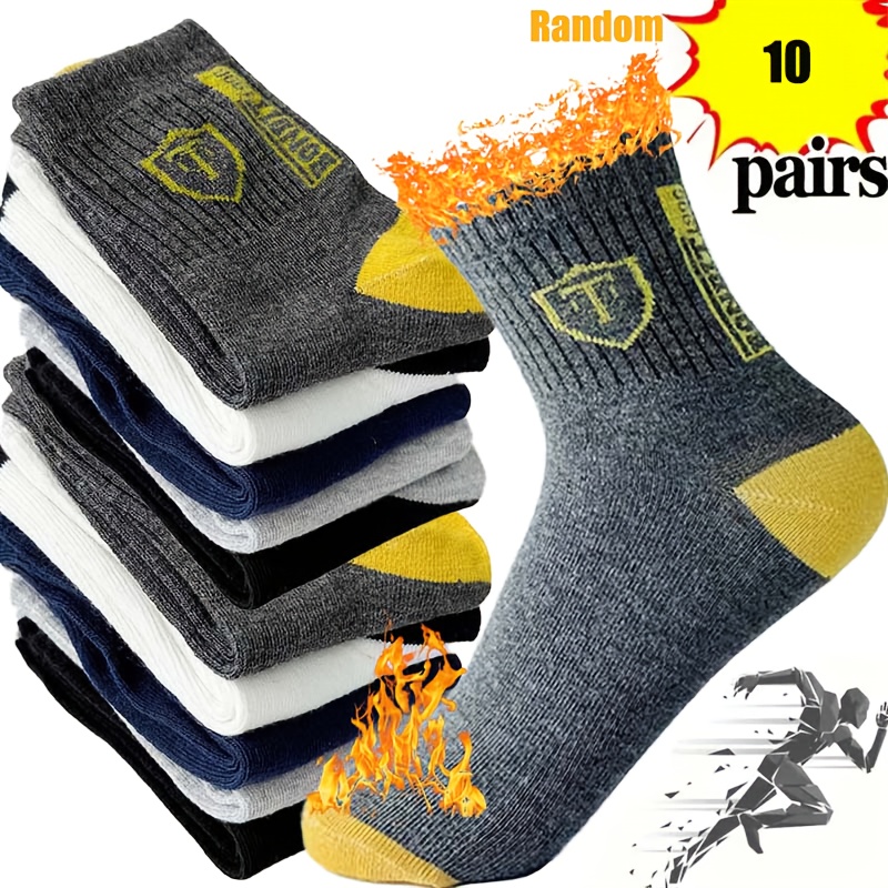 E-shop 20 Stück (10 Paare)/10 Stück (5 Paare) Neue Herrensocken, Mid Tube Socken, Anti-Geruch und Schweißabsorbierend, Saisonale Socken, Ideal für den