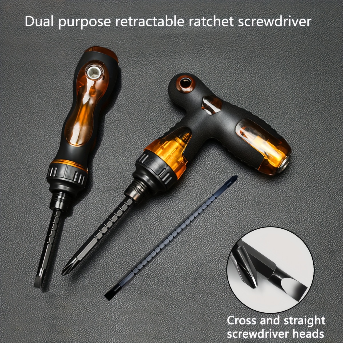 

2-in-1 Screwdriver Set - Steel, Detachable For On Furniture, , Computers &