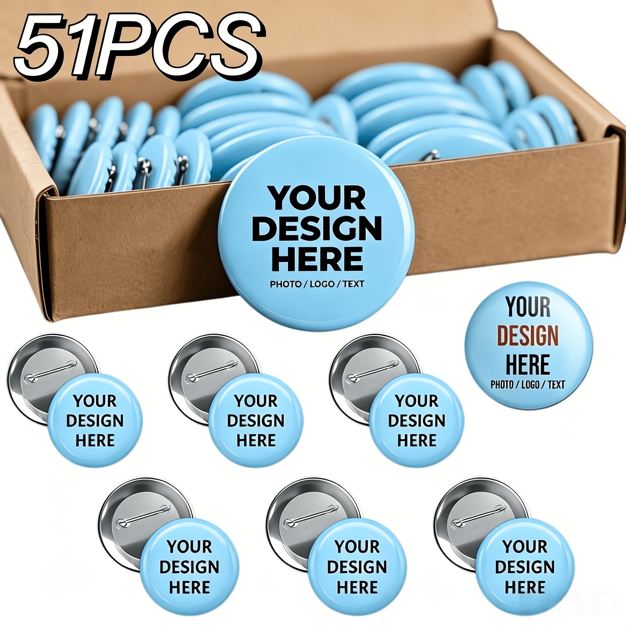 TEMU 51pcs Airplane Box Custom Badges, Suitable For Decoration And Photo Customization, Button Pins For Team Building