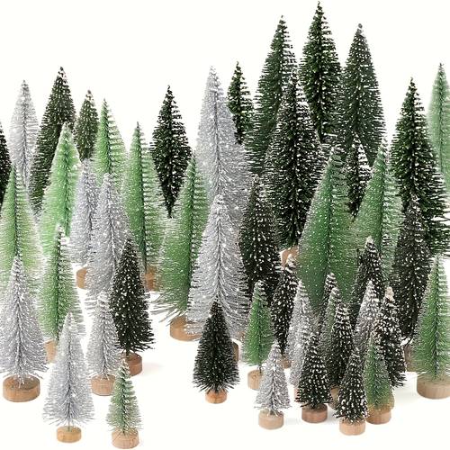 20 alberi di natale - alberi di natale artificiali a , alberi di in sisal con base in legno, decorazioni natalizie per feste, decorazioni da tavolo per la casa