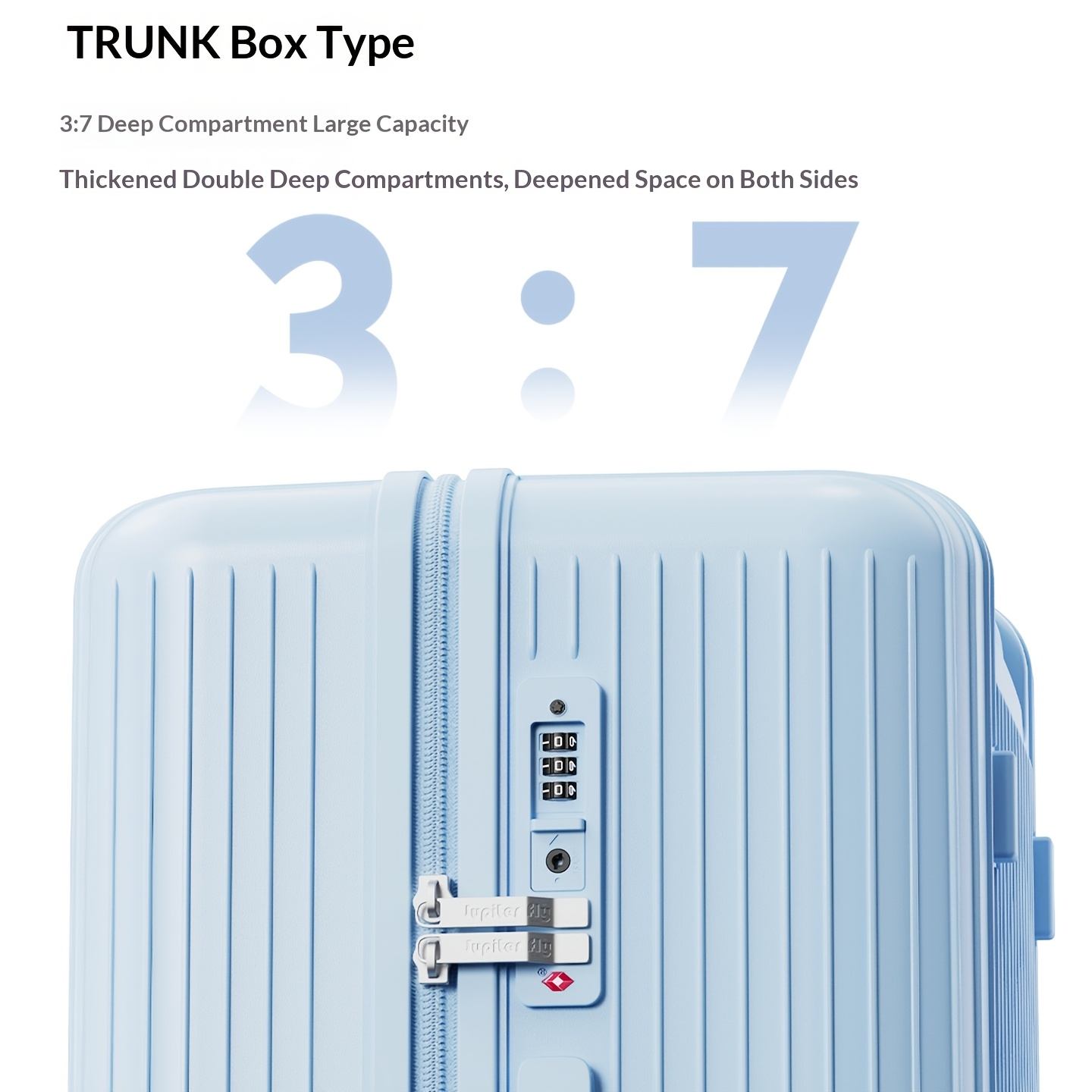 Matte Vertical Ribbed PC Trolley Suitcase with TSA Lock