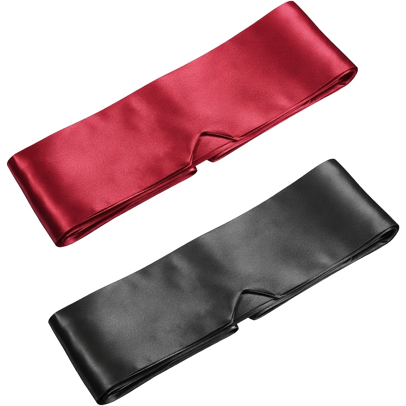 TEMU 2pcs Satin Sleep Eye Mask, Comfortable Light Blocking With Adjustable Strap