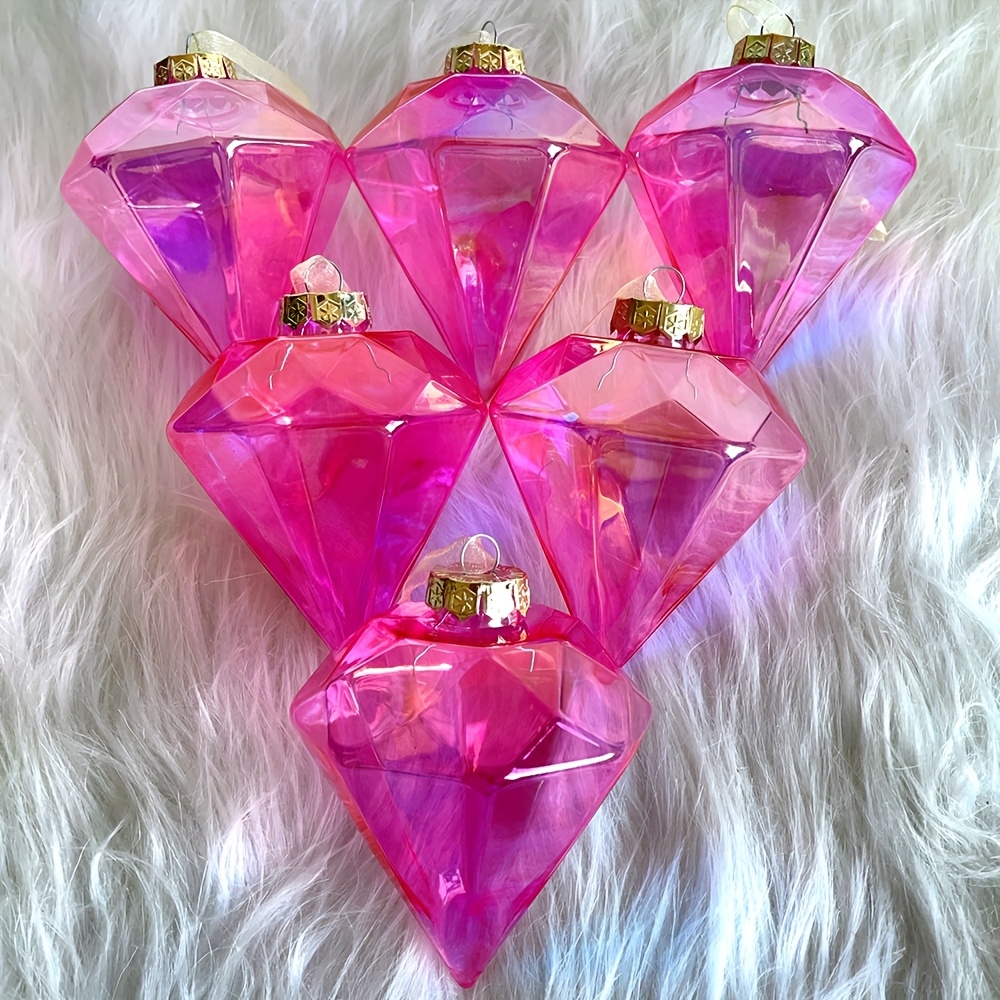 TEMU 6pcs Christmas Colorful Diamond Christmas Hanging Balls Christmas Tree Decorations Party Party Christmas Decoration Gifts