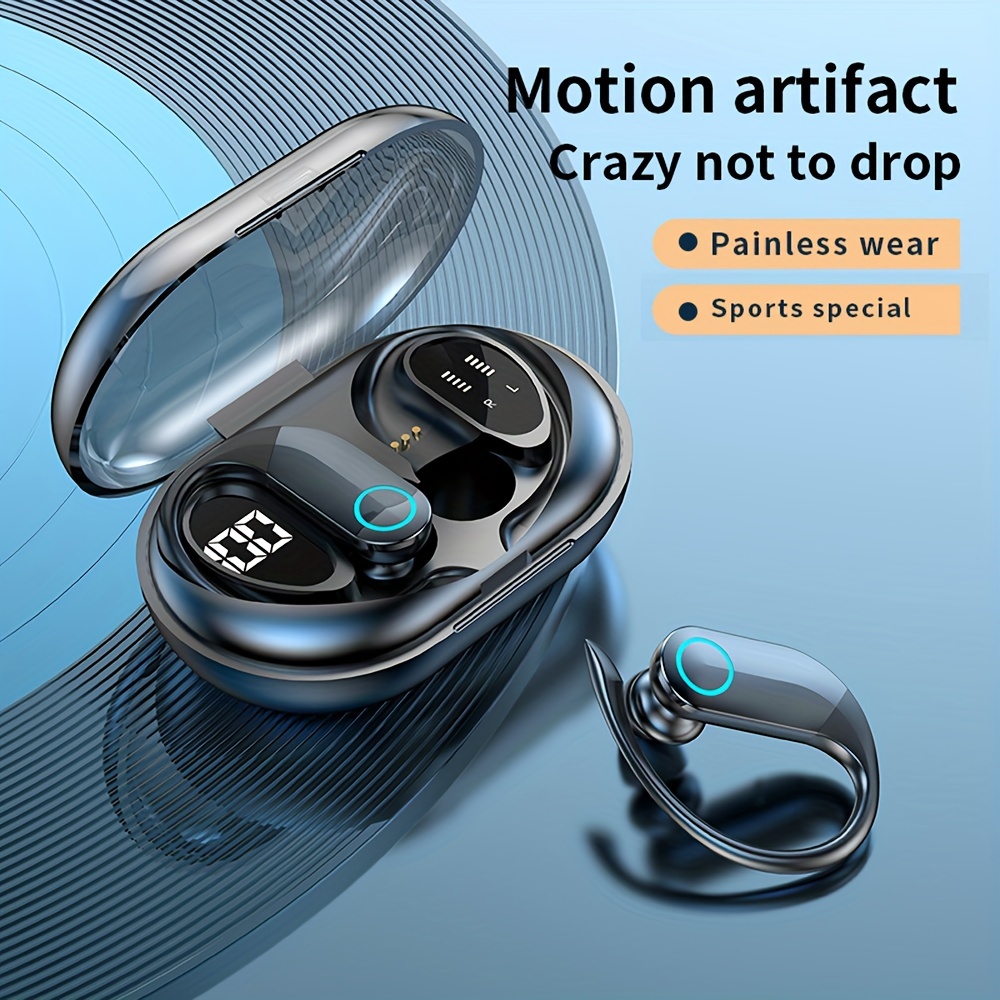 

Wireless Earbuds Headphones Playback Ear Buds Wireless Charging Case & Dual Power Display Over-ear Stereo Bass Earphones With For Sports/workout/running Audio Cable