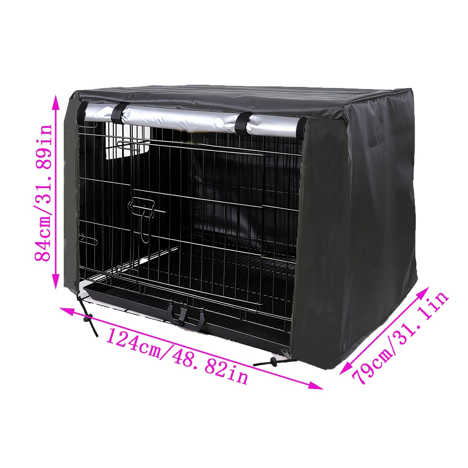 TEMU Outdoor Dog Crate Cover With Observation Window, Protects Pets From , Features A Storage Bag And A Foldable Design For , Portable Pet Cover |
