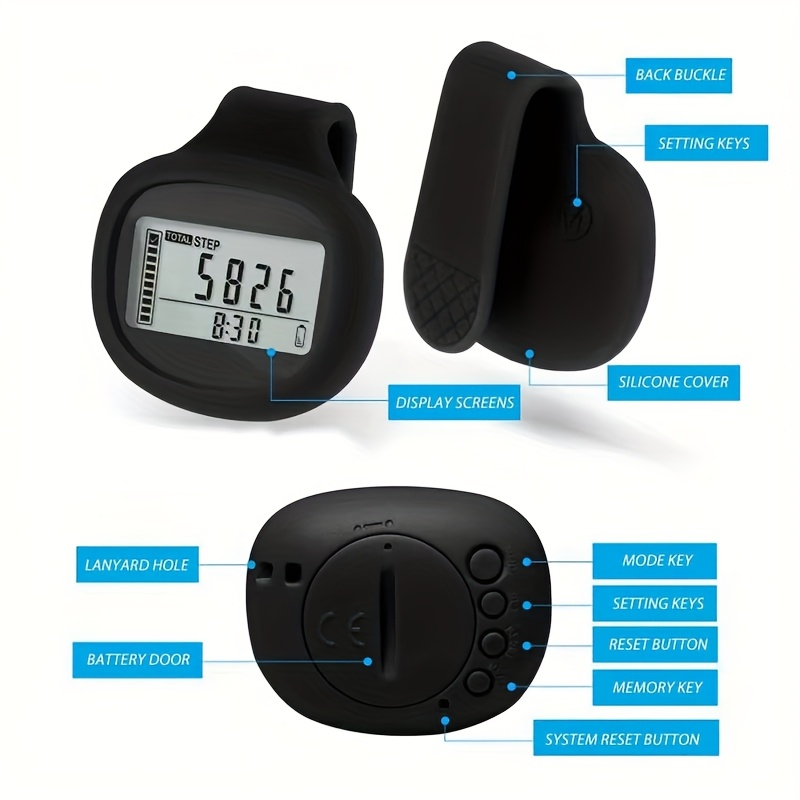 Pedometer for Walking Large Digital LCD Display   3  On Pedometer Lanyard Included Fitness Recorder Odometer, Health  , Step Counter, Lightweight Pedometer,  , Sturdy Clip, Batterypowered, Step  ,  , Fitness Enthusiasts, Pedometer For Walking Steps And Distance