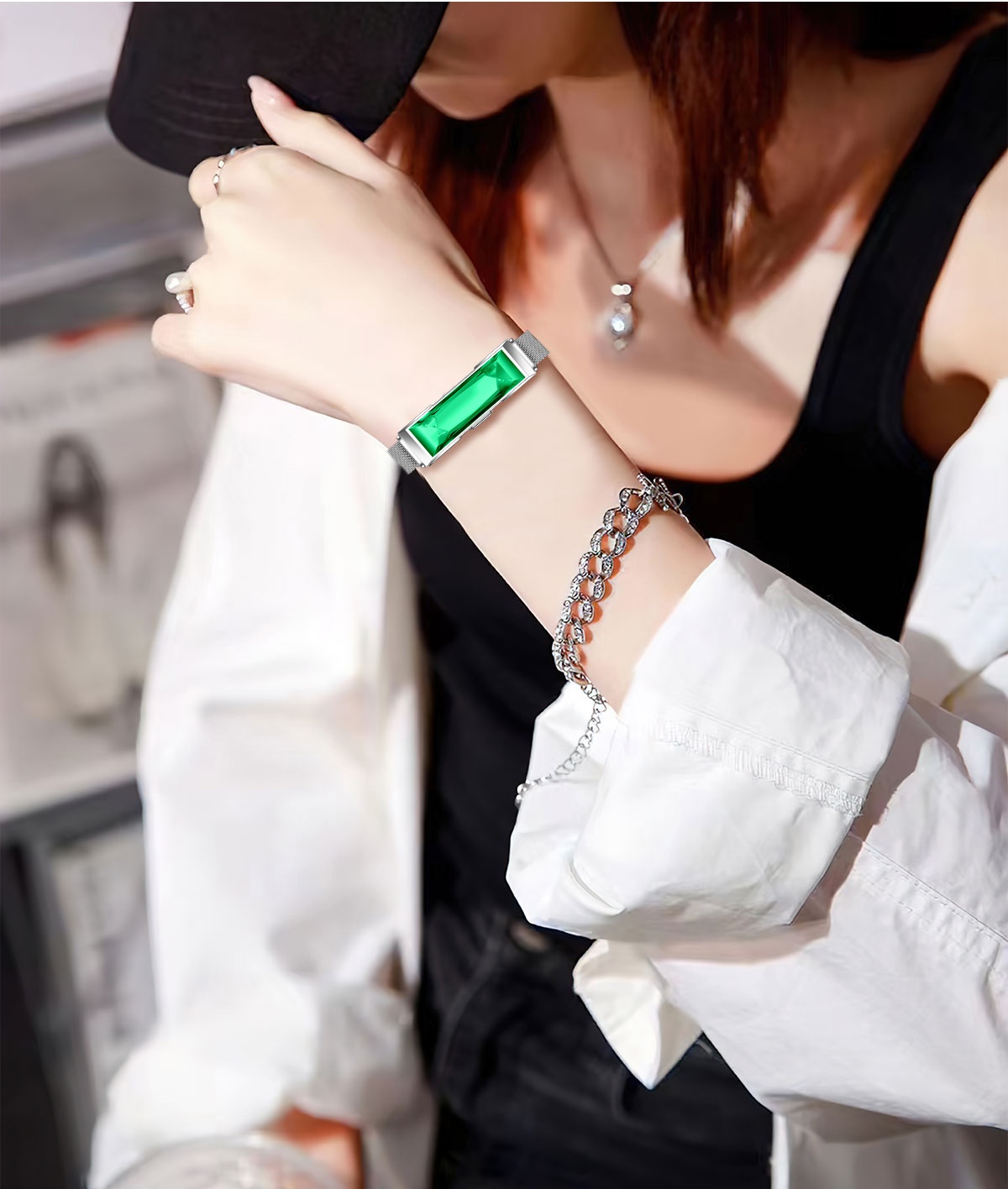 SUNKTA Smart Bracelet for Men & Women - Wireless 5.2, Multi-Sport Modes, Sleep & Sedentary Alerts, Message Notifications, Magnetic Charging, Zinc Alloy Case, Pink/Black/Silvery Options with Random Silicone Strap, Compatible with for iphone & Android, Ideal for Couples & Families, Smart Watch for Android Phones, Family Health Monitoring, Sleek Watch Design, Durable Watchband