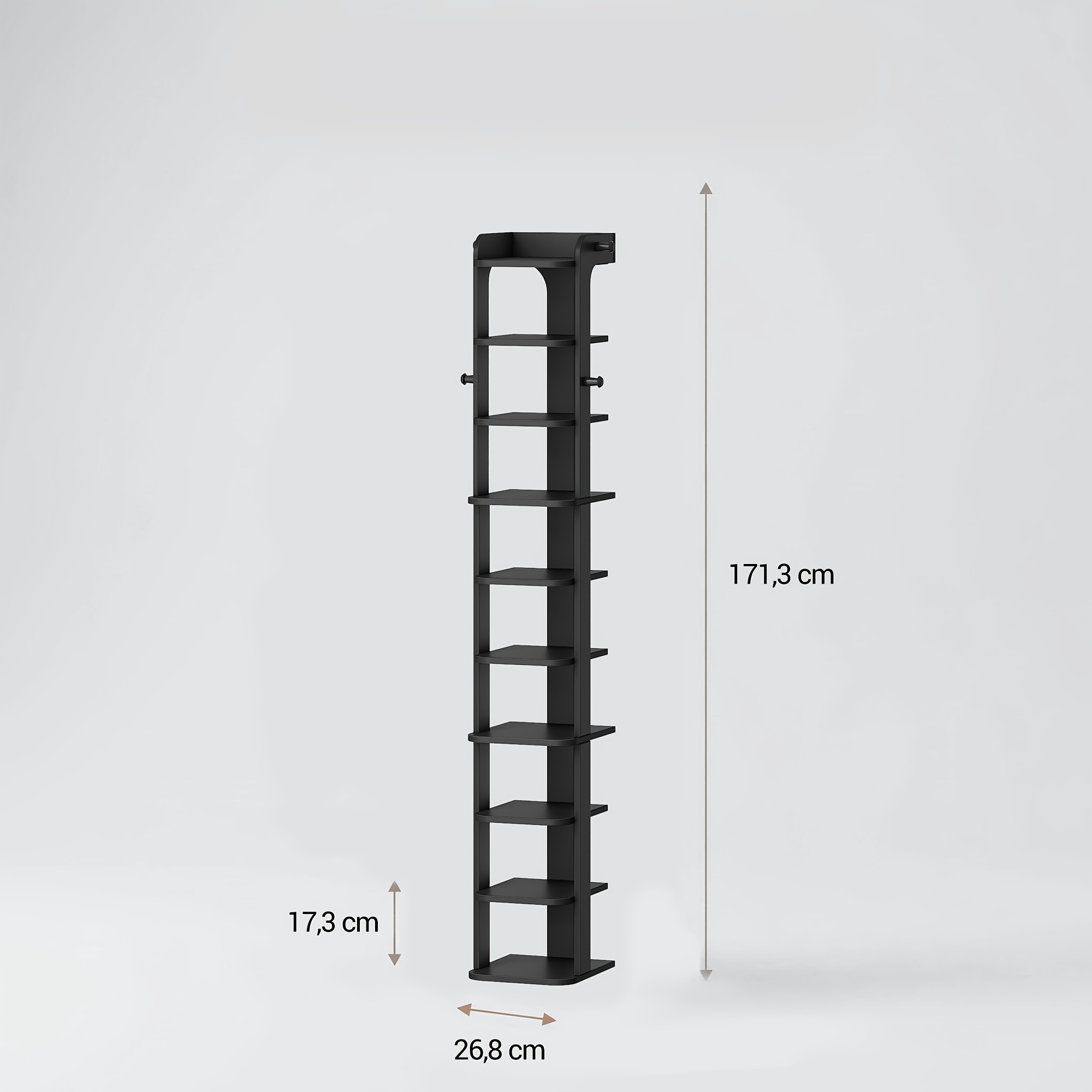 TEMU Étagère à chaussures ouverte à 10 niveaux noire, solution pour le rangement des chaussures dans