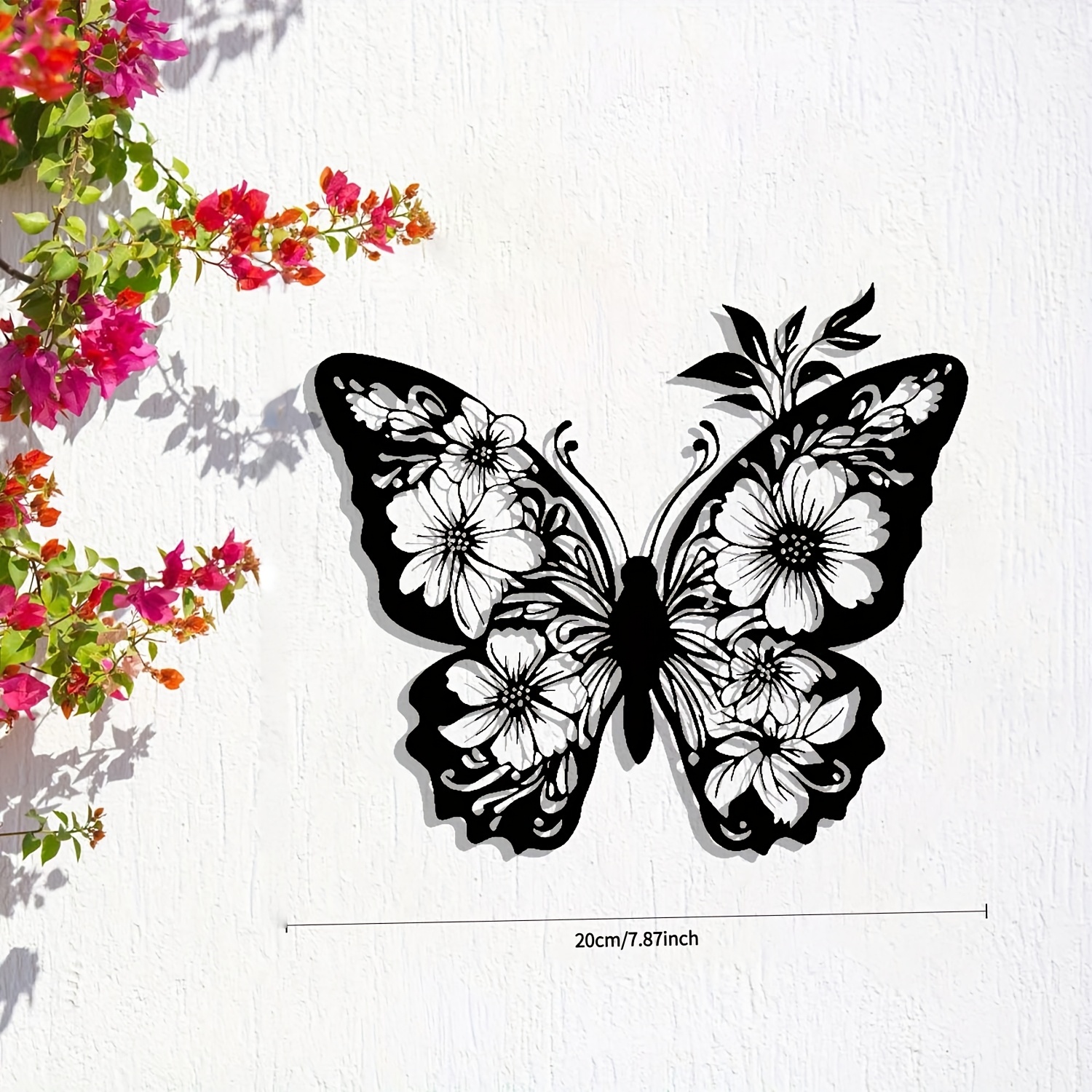 TEMU 2d Flat, Elegant Black Acrylic Wall Decor With - Durable Indoor/outdoor Home Decoration, Suitable For Christmas, Valentine's Day, Housewarming