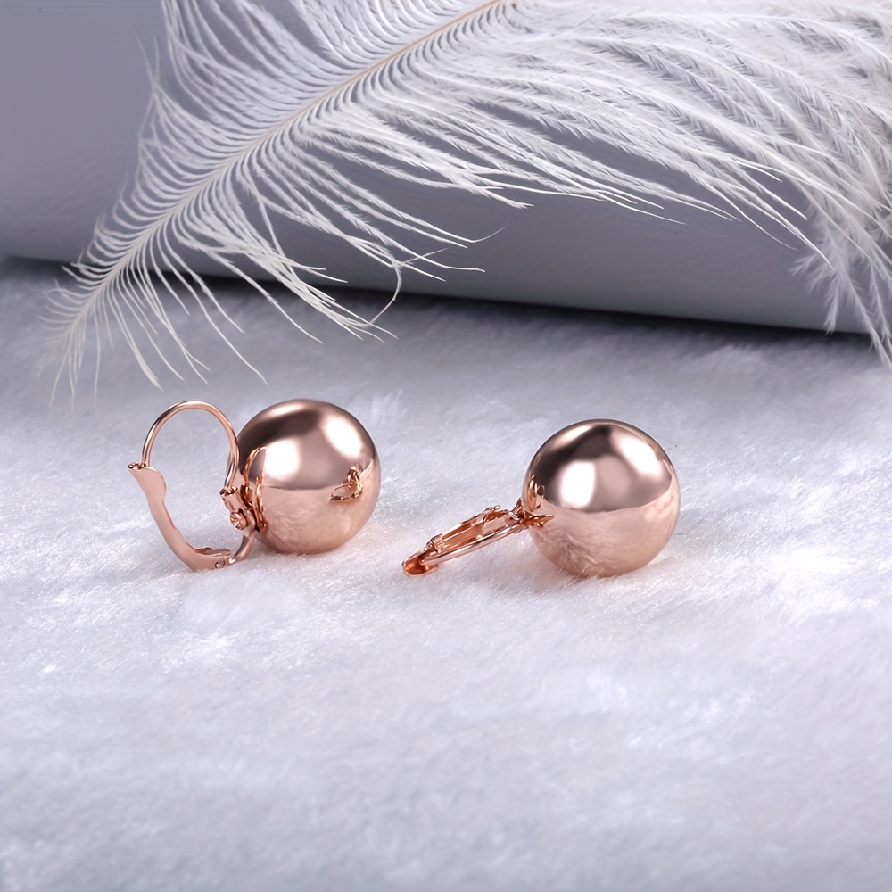 Copper Geometric Spherical Earrings Metallic Finish