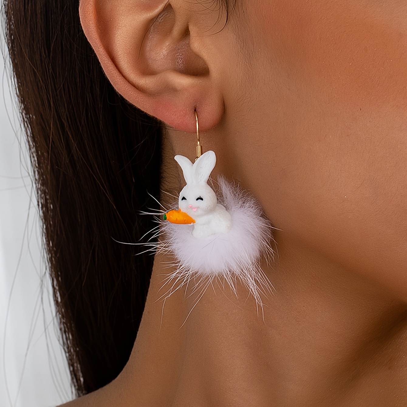 TEMU A Pair Of Sweet And Cute And Bunny Earrings For Women, Holiday Birthday Date Party Vacation Shopping Daily Accessories