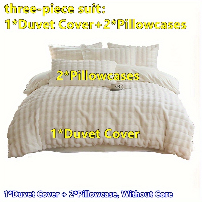 

3pcs Duvet Cover Set (1*duvet Cover + 2*pillowcase, Without ), Soft Comfortable Breathable Bedding Set With Zipper Closure, For Bedroom,