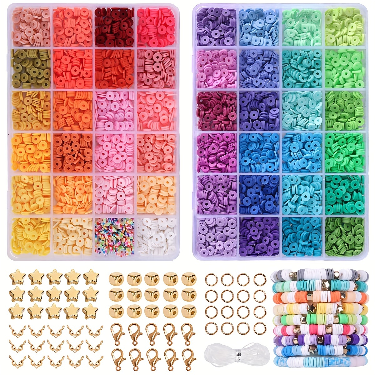

1102/4952pcs Polymer Clay Beads For Jewelry Making Diy Friendship Bracelet Necklace Earrings Craft Gift With Charms Kit