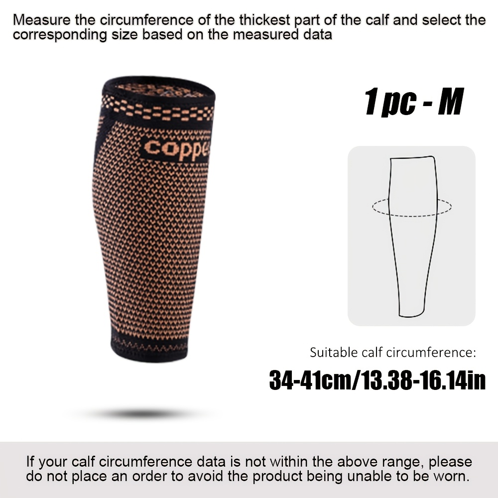 1pc Copper Calf Cover, Calf Compression And Support Cover, Suitable For Men's And Women's Sports Fitness, Running, Cycling, Tennis