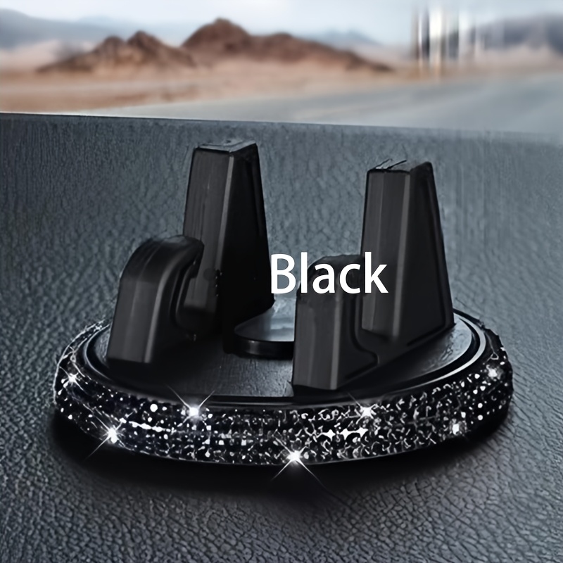 E-shop Farbenfroher Aufgerüsteter Auto-Handyhalter mit Diamant-Einlage für die Mittelkonsole, 360 Grad drehbare Navigationsstütze in den Farben Schwarz